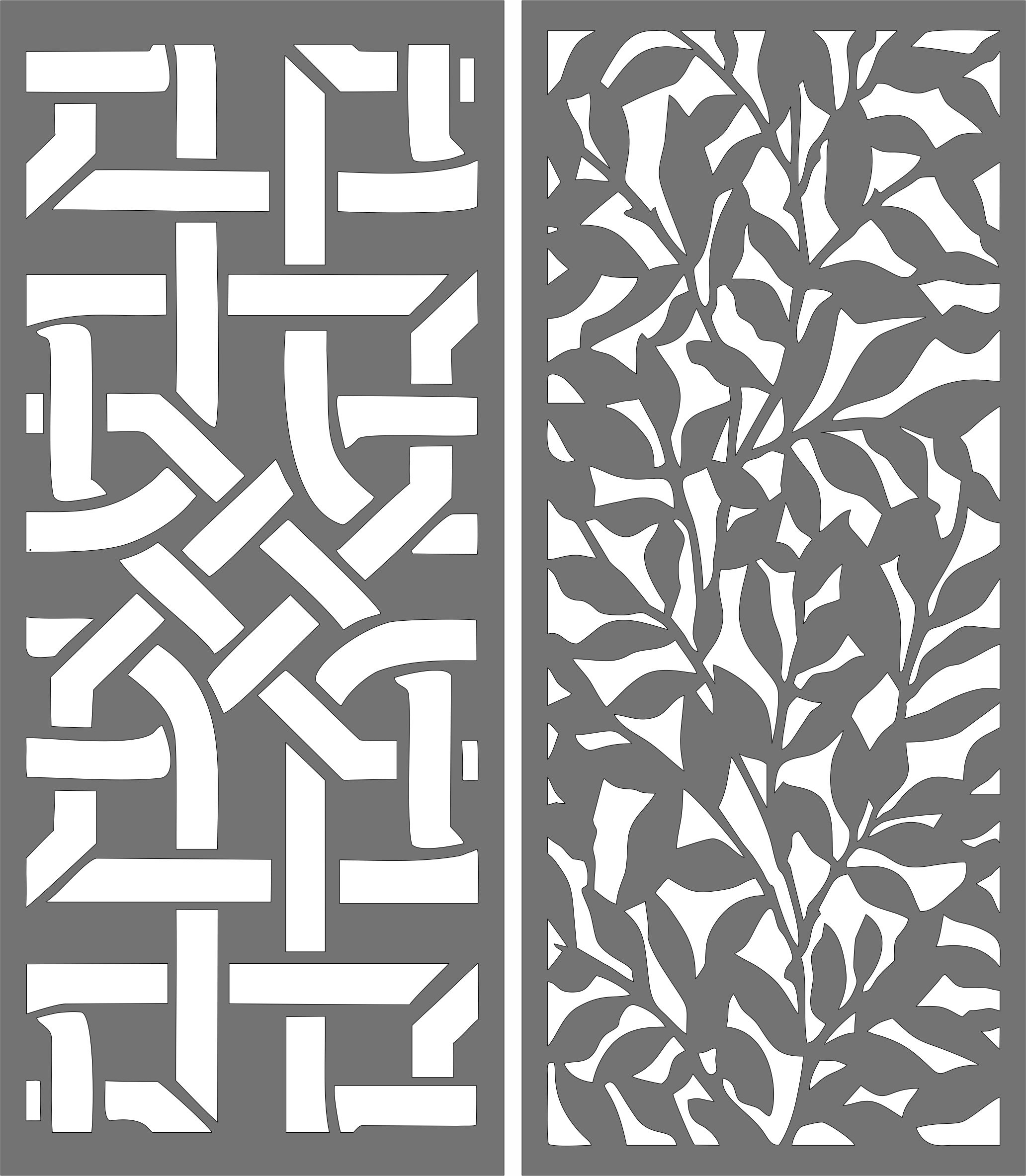 Decor Seamless Floral Lattice Panels Set For Laser Cut Free Vector File