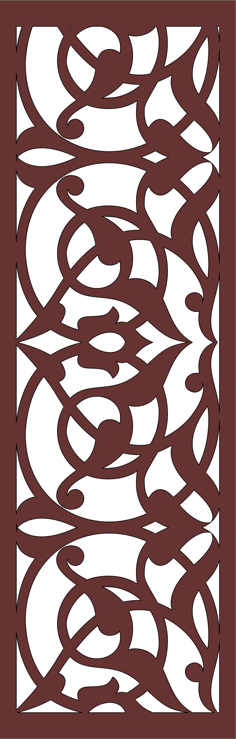 Decor Seamless Floral Screen Design For Laser Cutiing Free Vector File