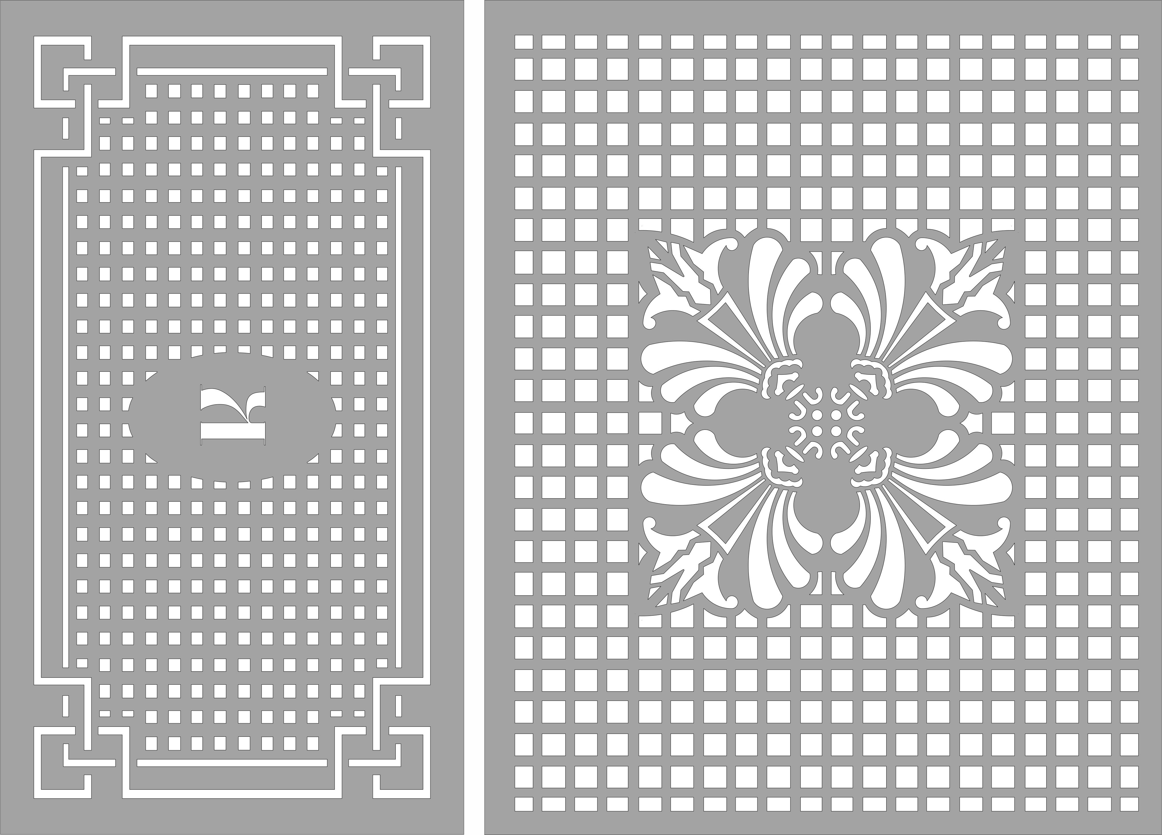 Decor Seamless Screen Panels Set For Laser Cut Free Vector File