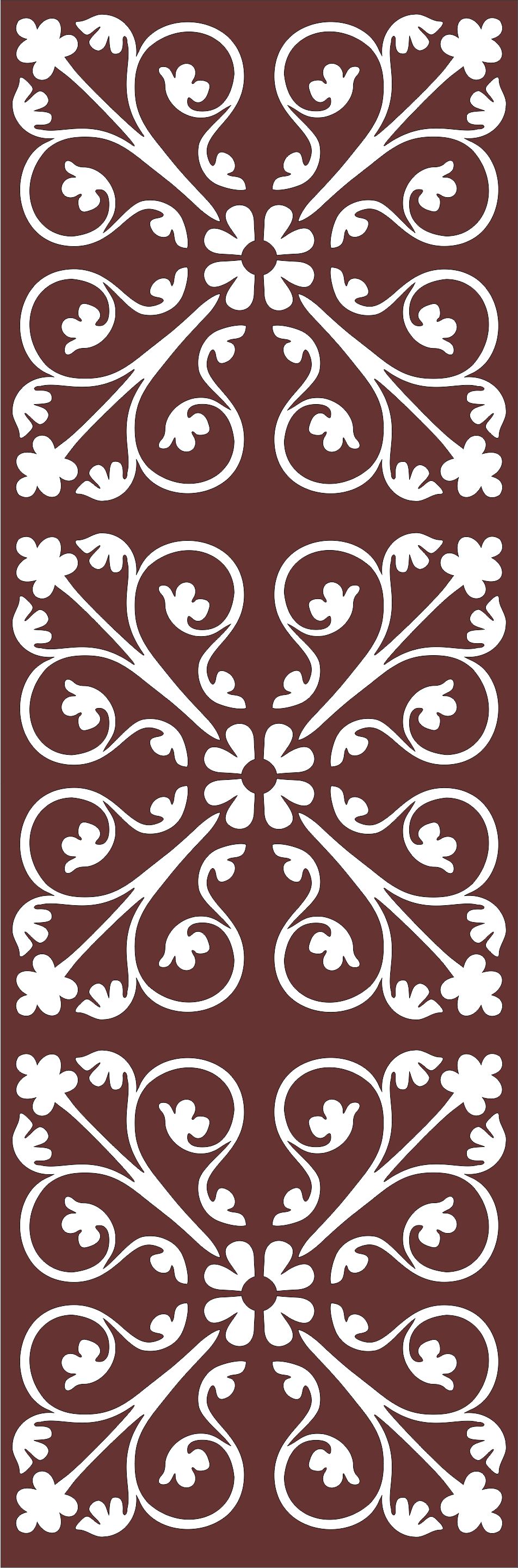 Decor Seamless Separator Floral Grill For Laser Cut Free Vector File