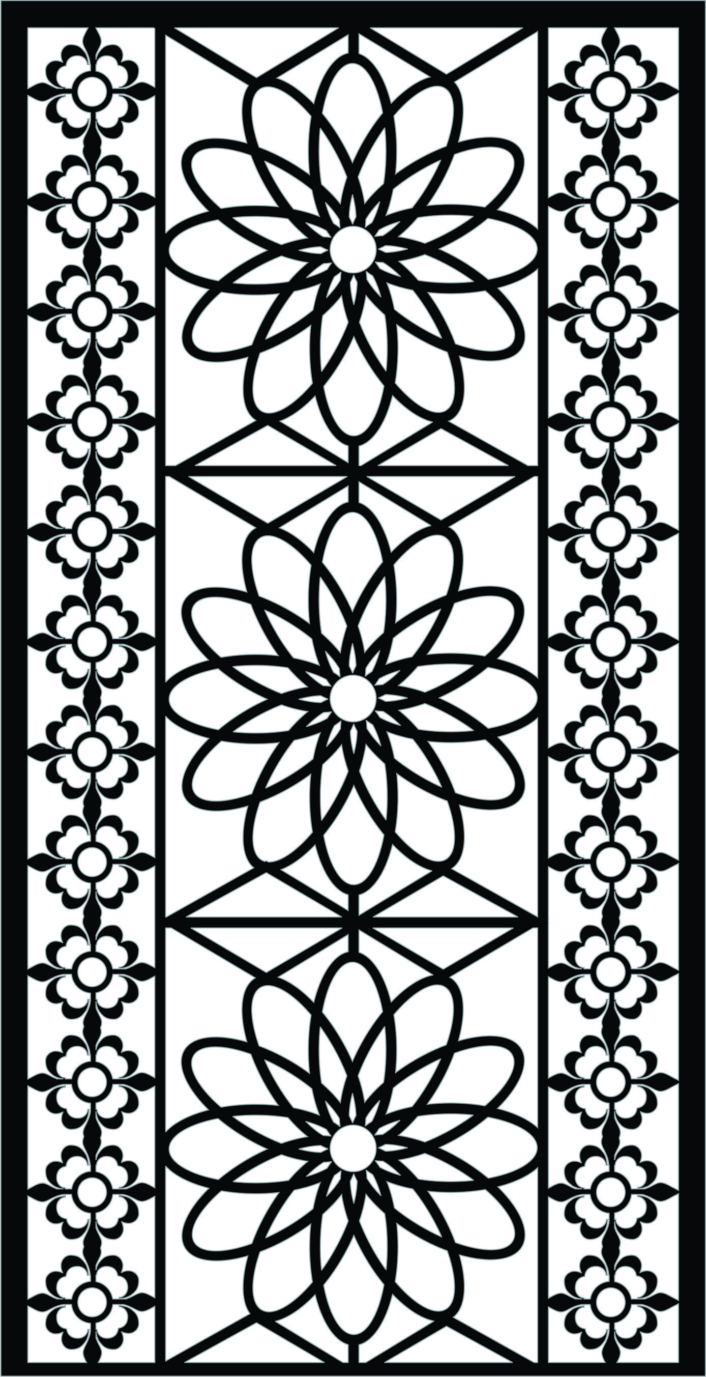 Decor Seamless Separator Floral Lattice Stencil Panel For Laser Cut Free Vector File