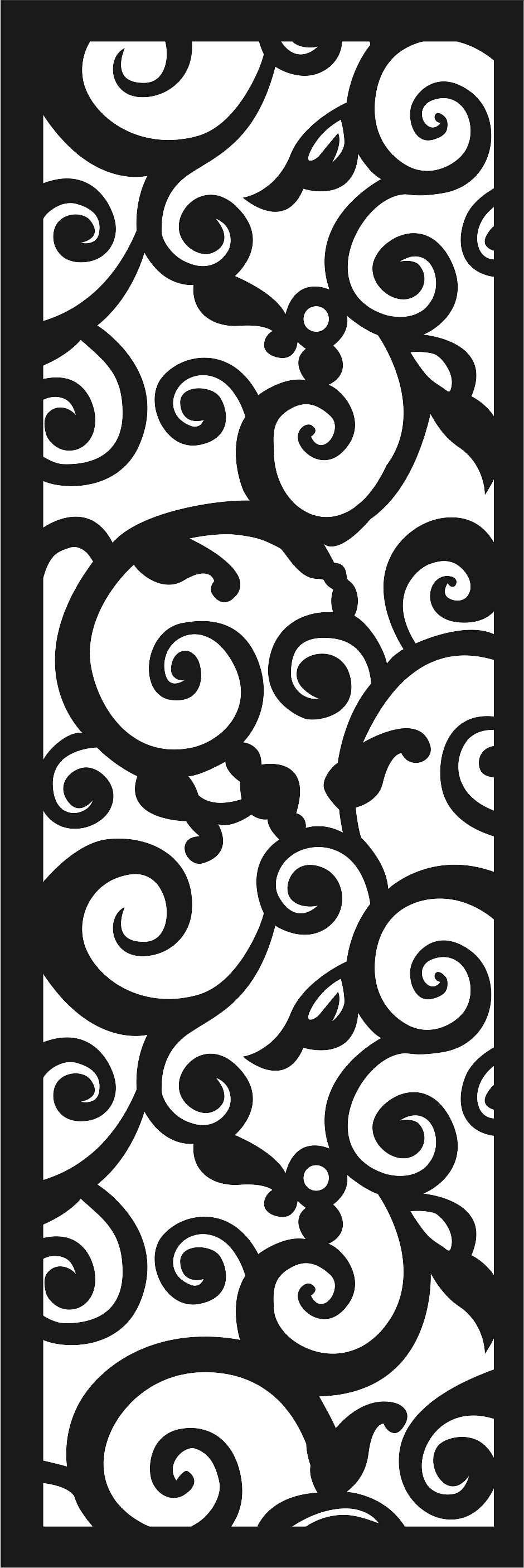 Decor Seamless Separator Floral Screen Panel For Laser Cut Free Vector File