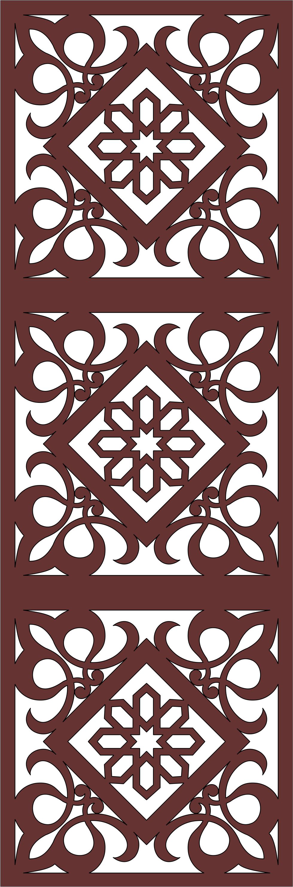 Decor Seamless Separator Grill Design For Laser Cut Free Vector File