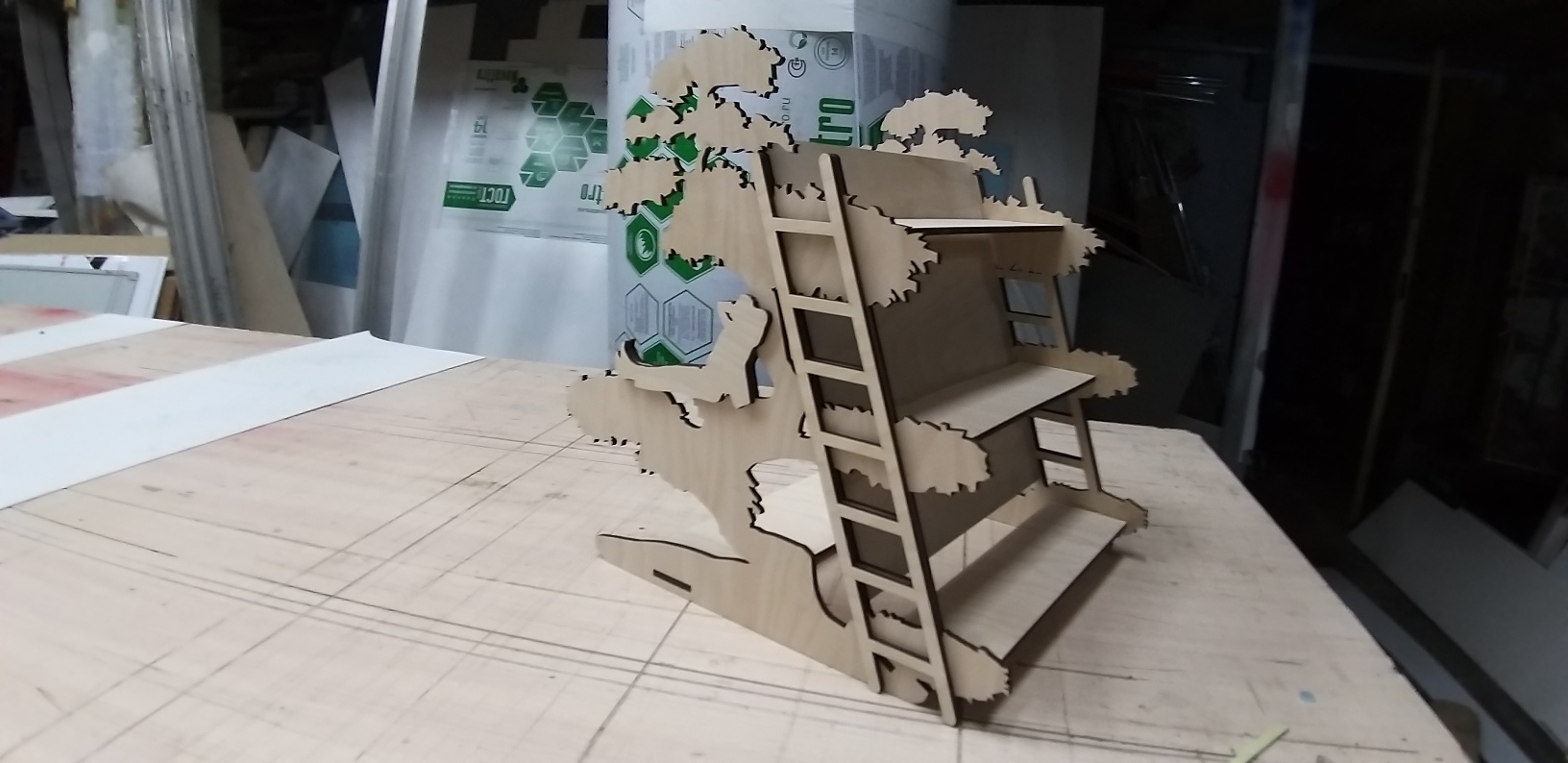Decorated Shelf For Laser Cutting Free Vector File