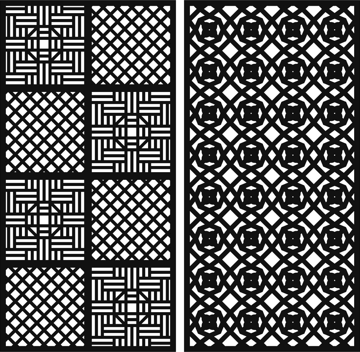 Decoration Seamless Separator Screens Set For Laser Cut Free Vector File