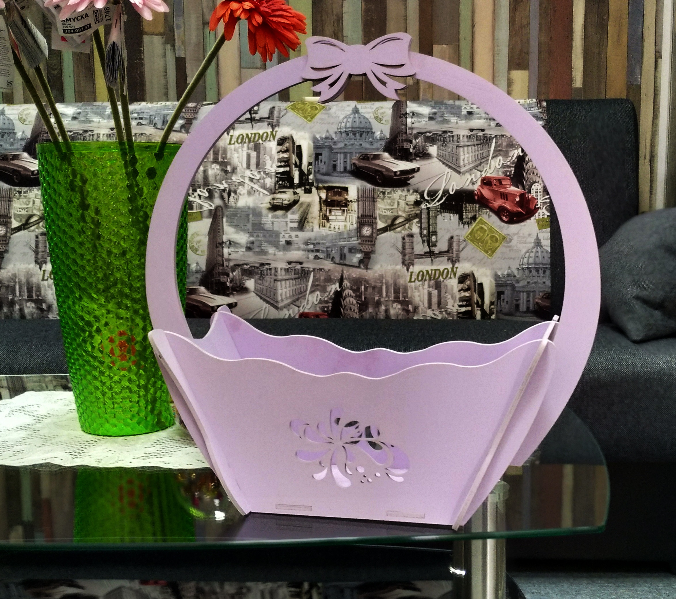 Decorative Basket Candy Basket Or Flower Decor box 4mm Free Vector File