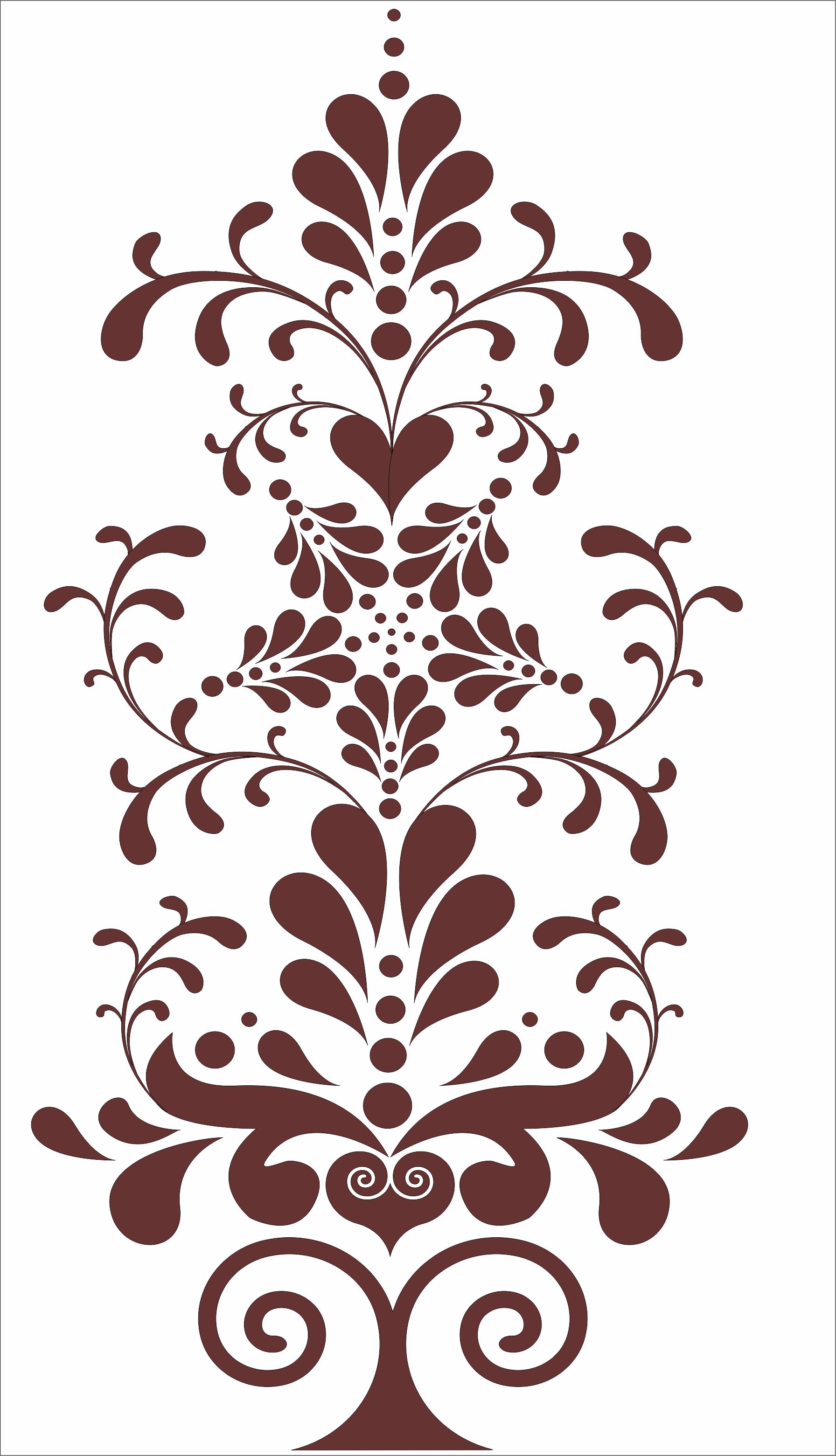 Decorative Floral Flower Pattern Design For Laser Cutting Free DXF File