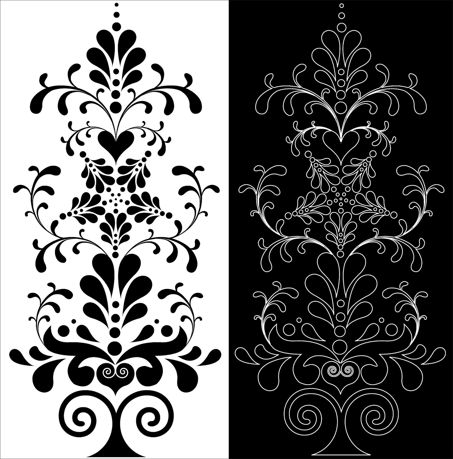 Decorative Floral Pattern Double Free DXF File
