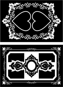 Decorative Frame With Heart Motifs For Laser Cut Cnc Free Vector File