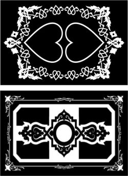 Decorative Frame With Heart Motifs For Laser Cut Cnc Free DXF File