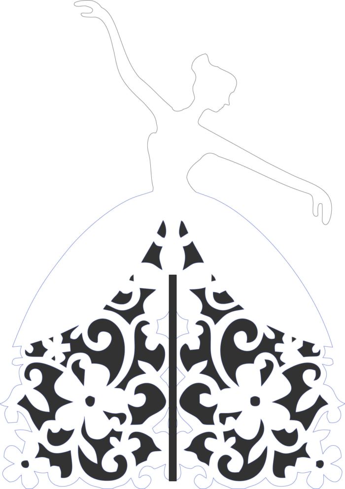 Decorative Girl Model Topper Design Free DXF File
