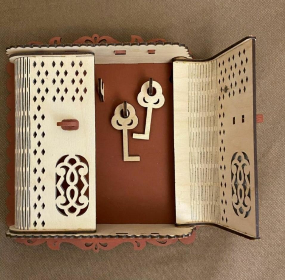 Decorative Key Rack Wooden Key Cabinet For Laser Cutting Free Vector File