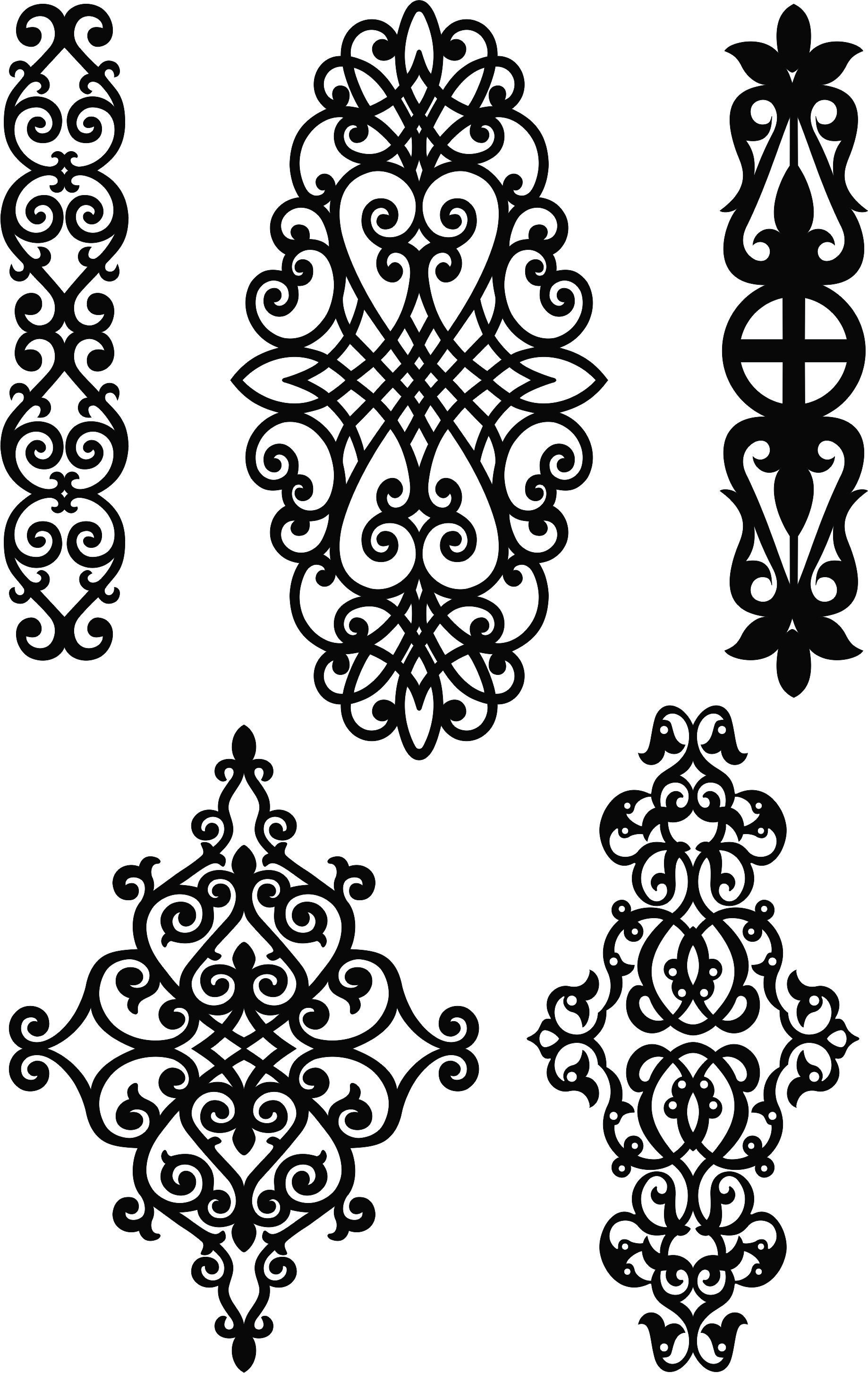 Decorative Lattice Designs Set For Laser Cut Free Vector File