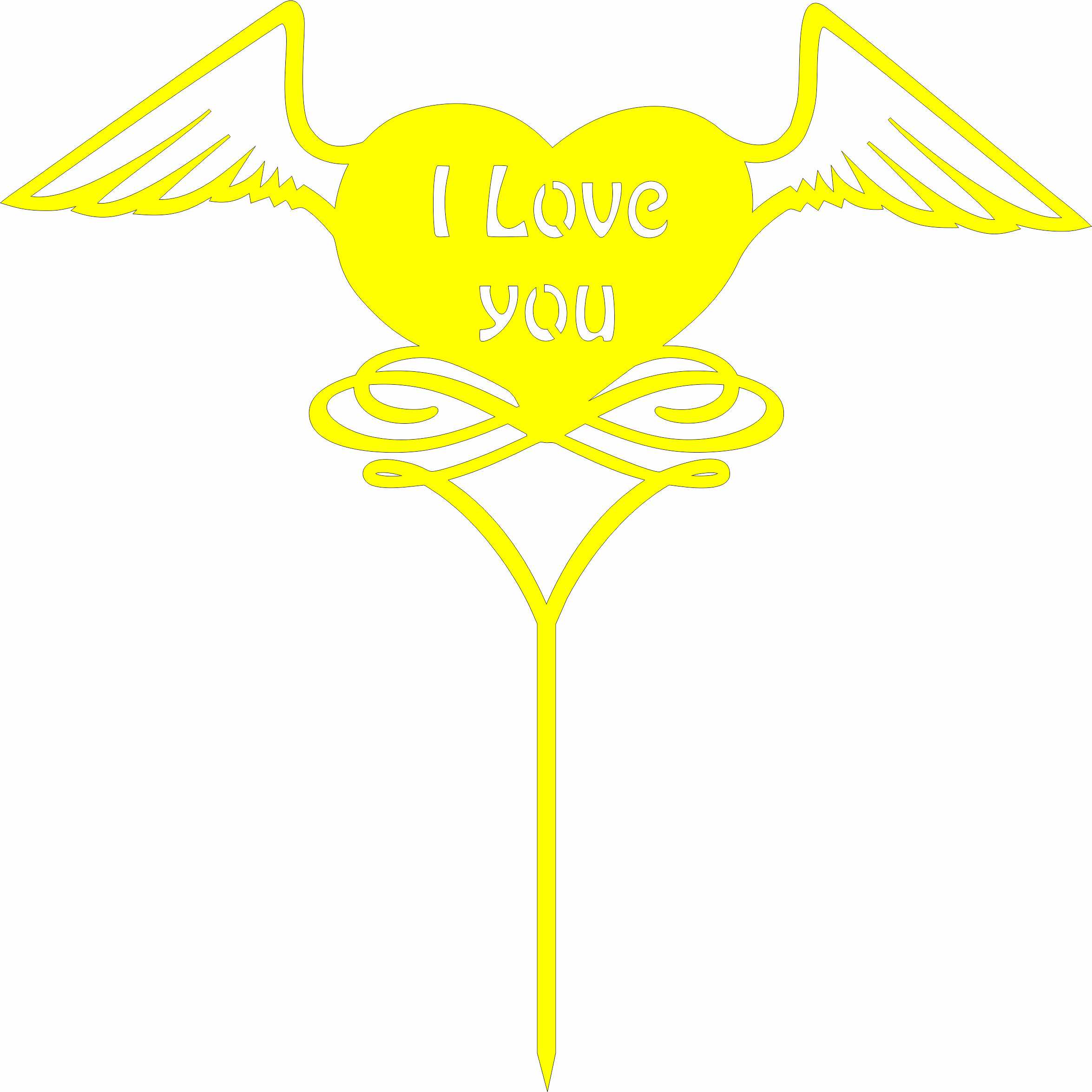 Decorative Love Topper Ornament Pattern Free DXF File