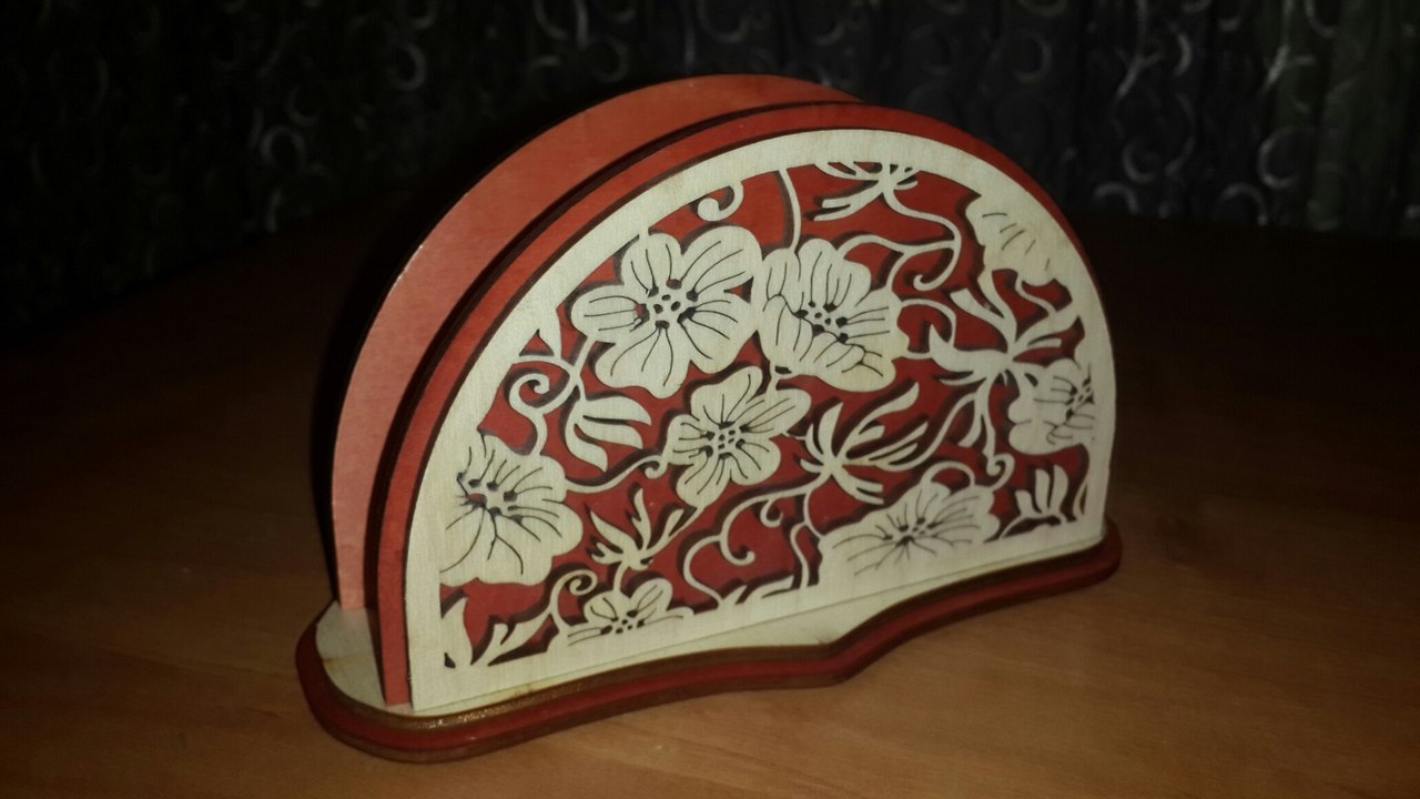 Decorative Napkin Holder For Laser Cut Free Vector File