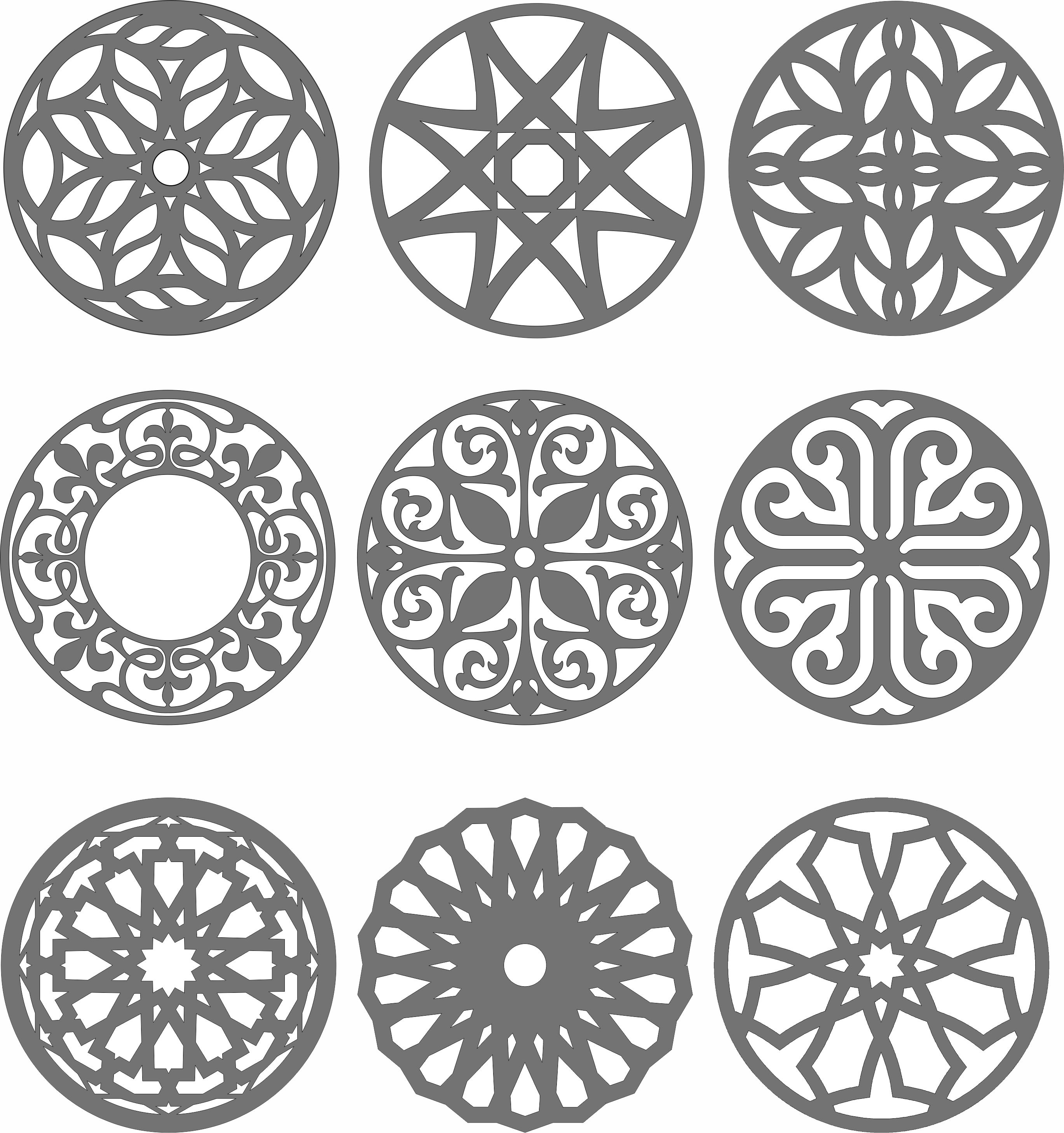 Decorative Partition Indoor Panels Grill Room Divider Designs Set For Laser Cut Free Vector File