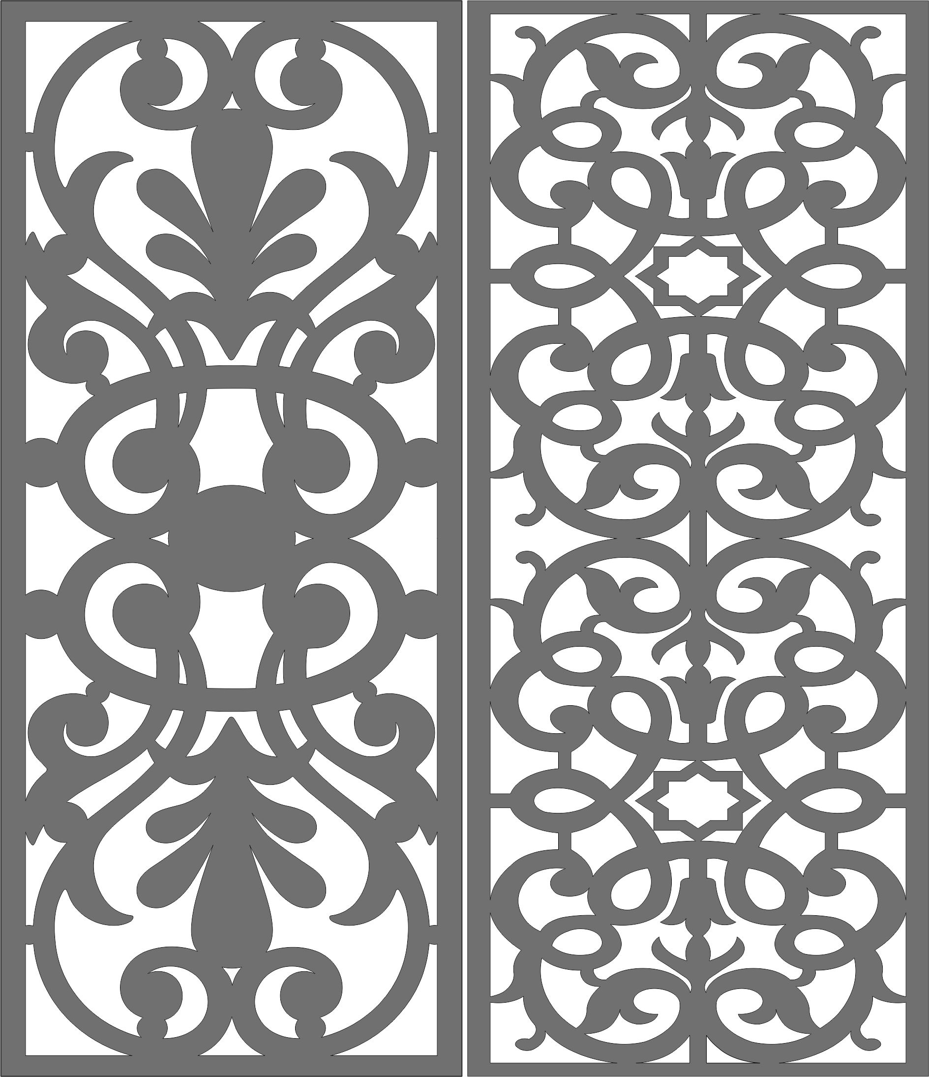 Decorative Privacy Partition Indoor Panel Room Divider Pattern For Laser Cutting Free DXF File