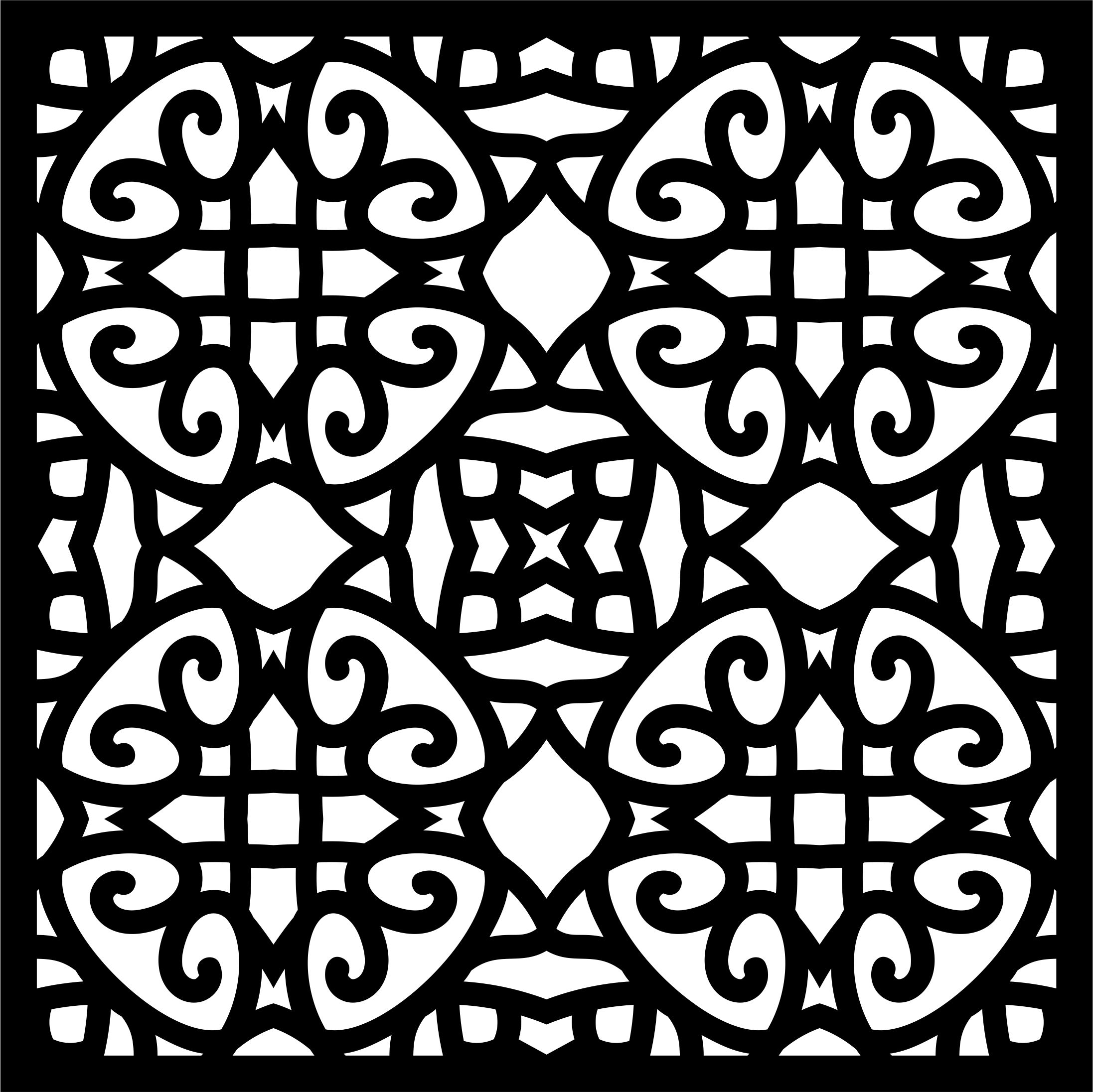 Decorative Privacy Partition Indoor Panels Floral Lattice Stencil Room Divider For Laser Cut Free Vector File