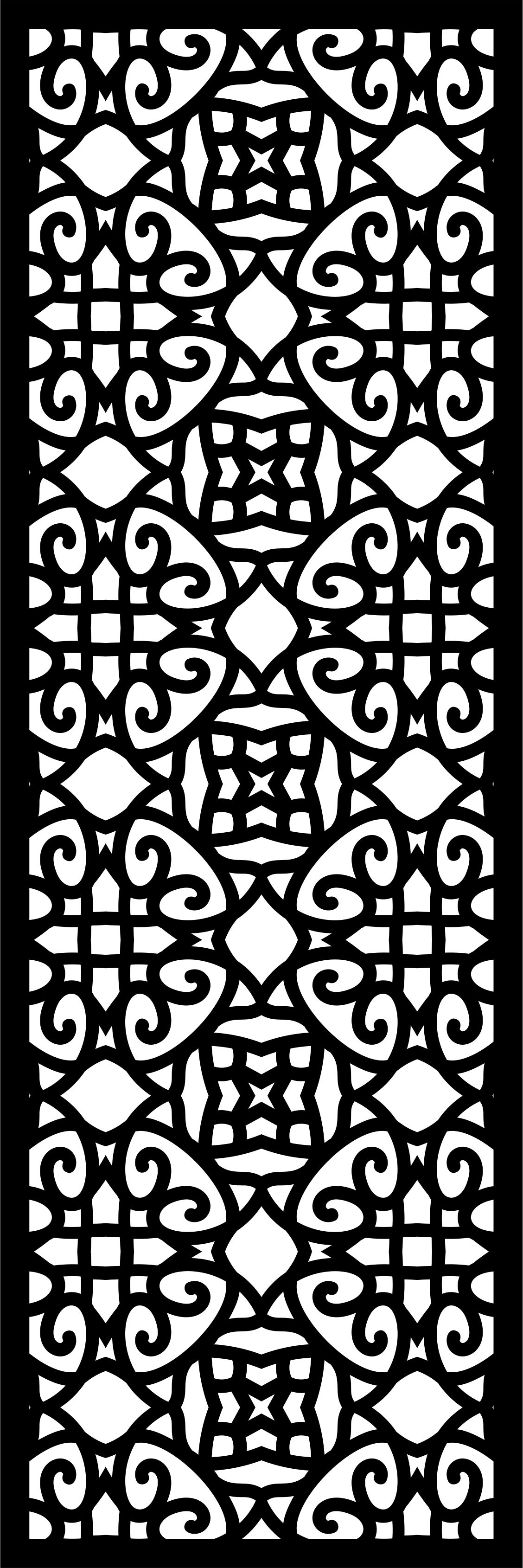 Decorative Privacy Partition Indoor Panels Floral Lattice Stencil Room Divider Pattern For Laser Cut Free Vector File