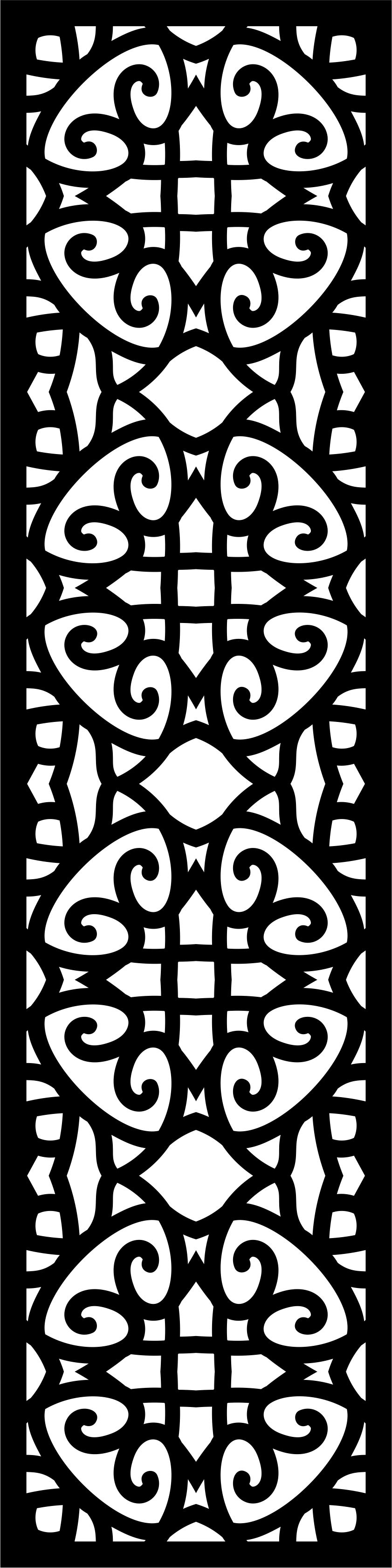 Decorative Privacy Partition Indoor Panels Room Divider Floral Lattice Stencil Pattern For Laser Cut Free Vector File