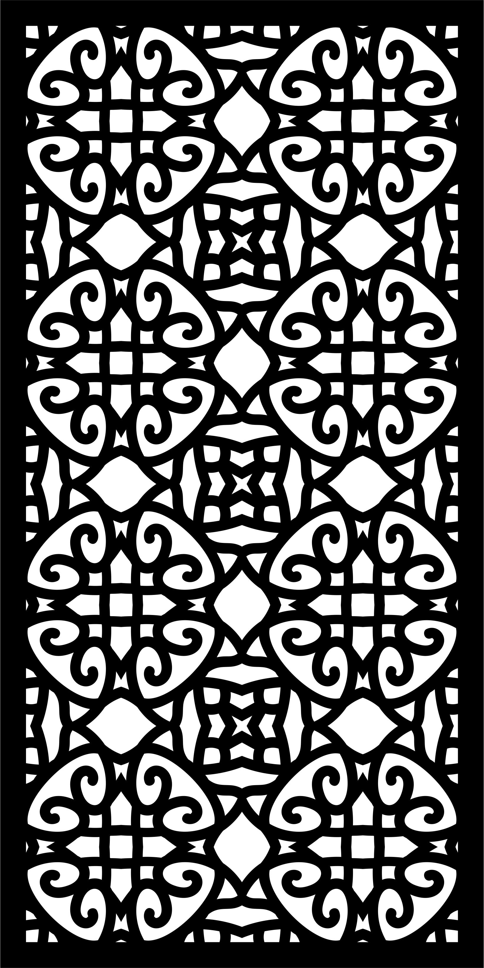 Decorative Privacy Partition Indoor Panels Room Divider Floral Lattice Stencil Seamless Free DXF File