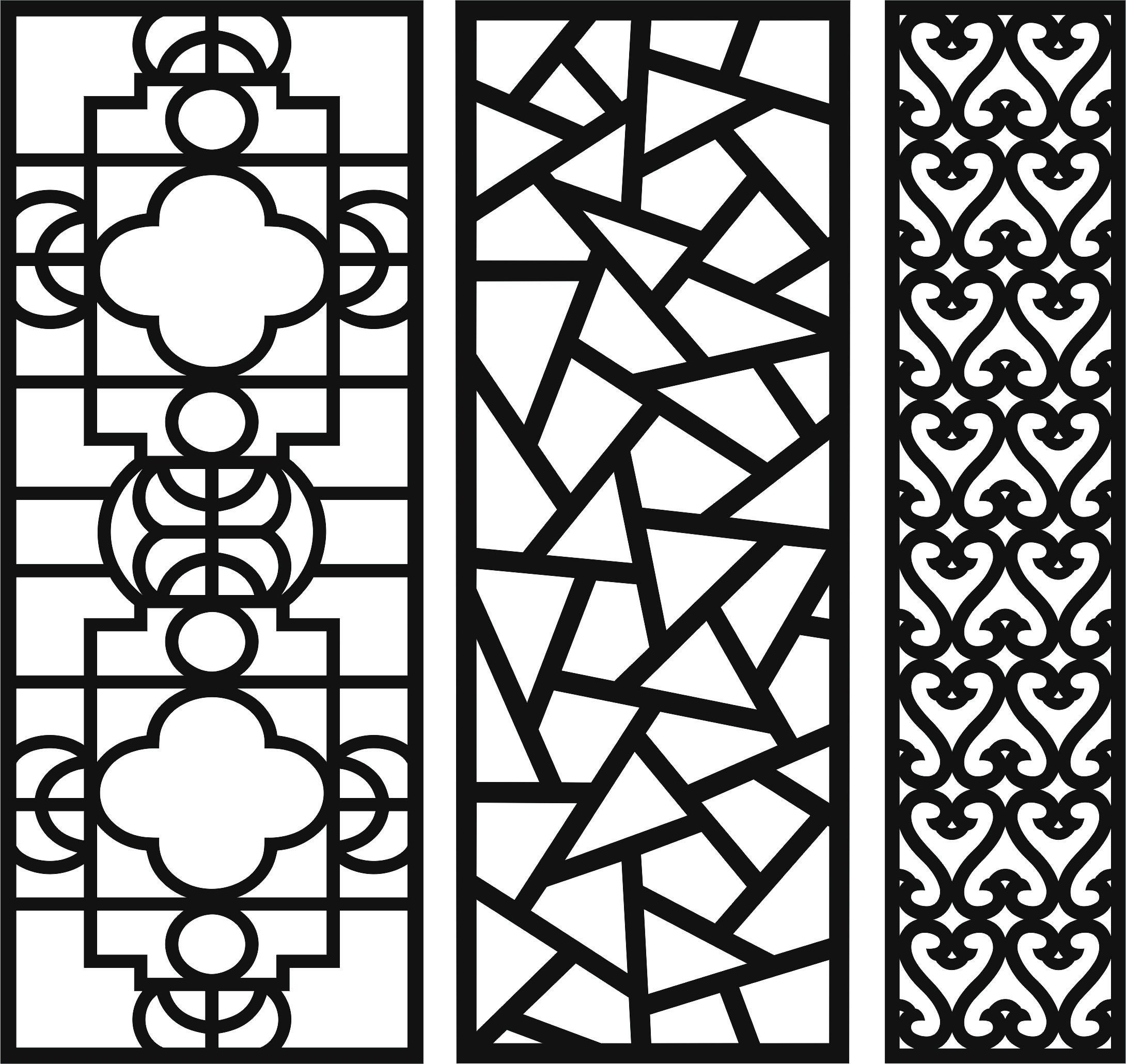 Decorative Privacy Partition Screen Triangle Glider And Gooseneck For Laser Cut Free Vector File