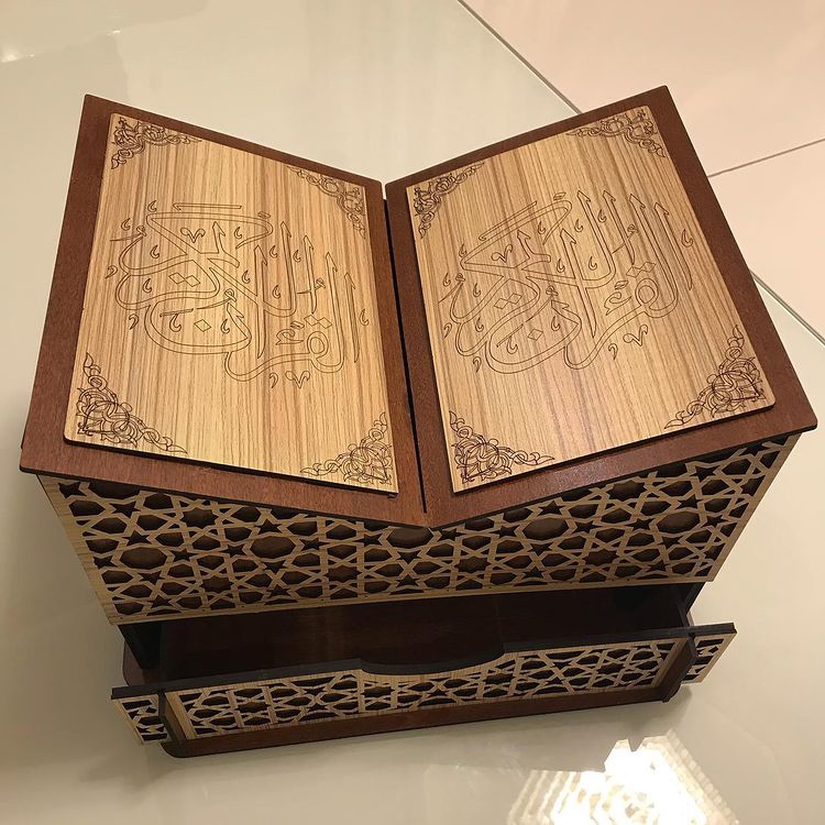 Decorative Quran Box With Rehal For Laser Cut Free DXF File