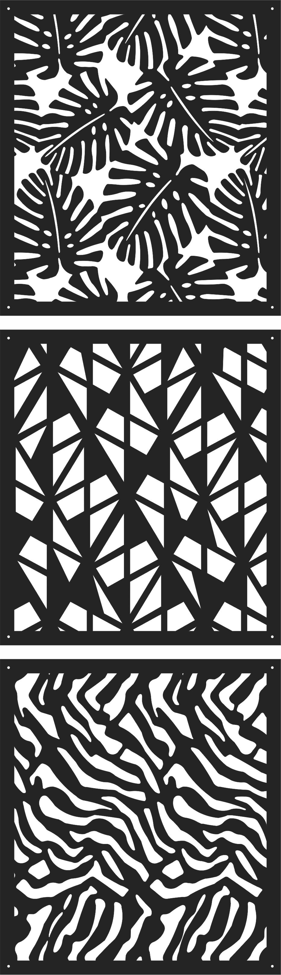 Decorative Screen Patterns Collections For Laser Cut Free Vector File