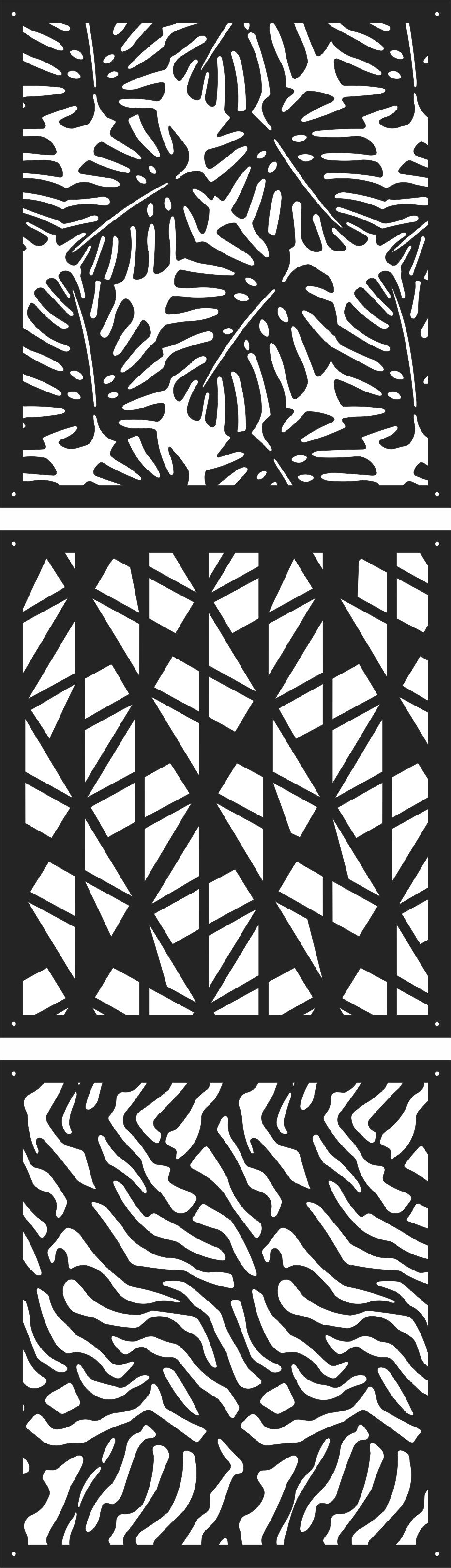 Decorative Screen Patterns Collections For Laser Cutting Free DXF File