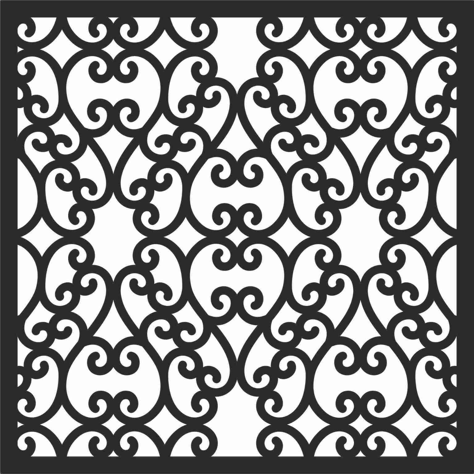 Decorative Screen Patterns For Laser Cutting 118 Free DXF File