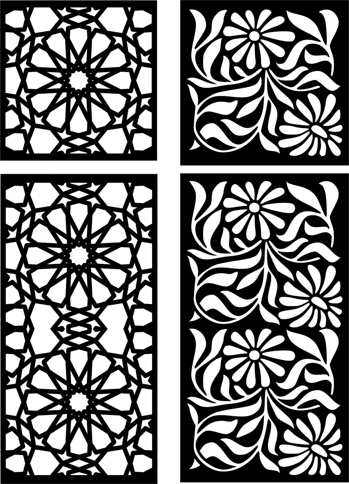 Decorative Screen Patterns For Laser Cutting 27 Free DXF File