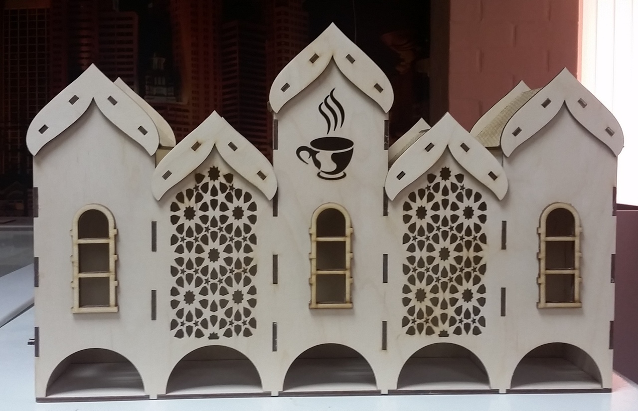 Decorative Tea House Laser Cut 3d Puzzle Project Free DXF File