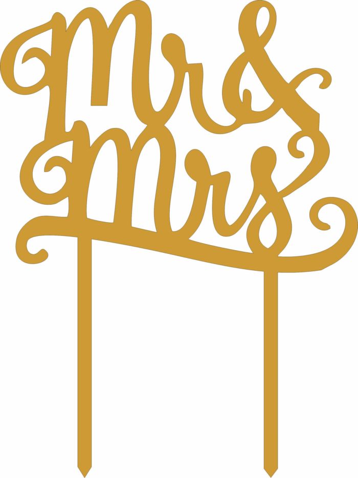 Decorative Topper Mr And Mrs Free DXF File