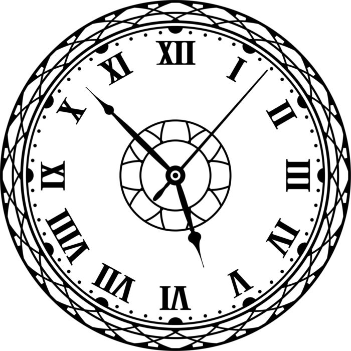 Decorative Wall Clock Laser Cut Free Vector File