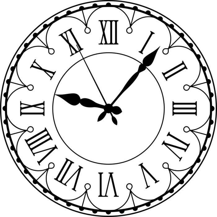 Decorative Wall Clock Model Laser Cut Free Vector File
