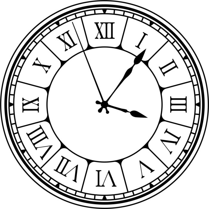 Decorative Wall Clock Roman Laser Cut Free Vector File
