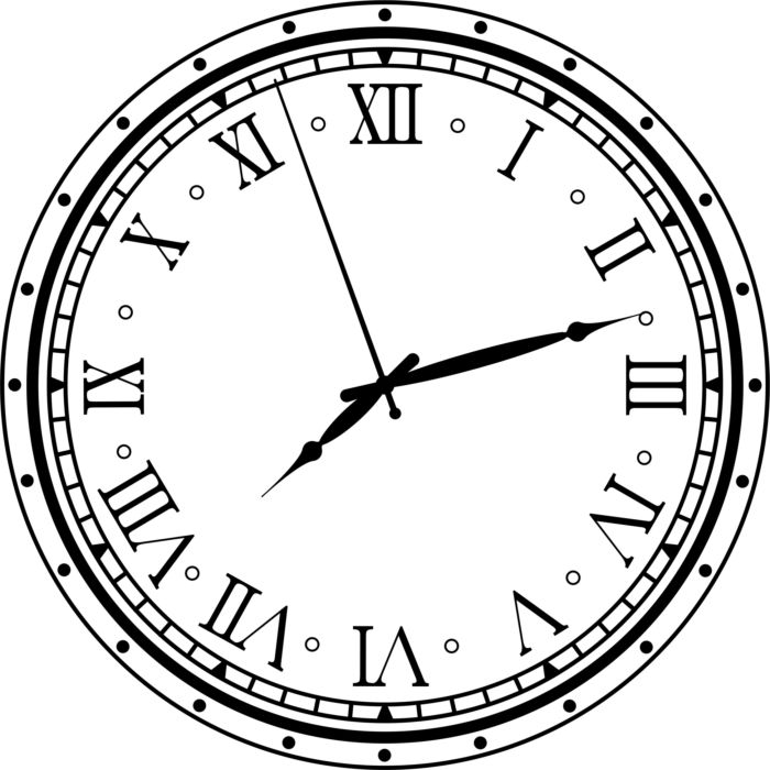 Decorative Wall Clock Roman Model Laser Cut Free Vector File