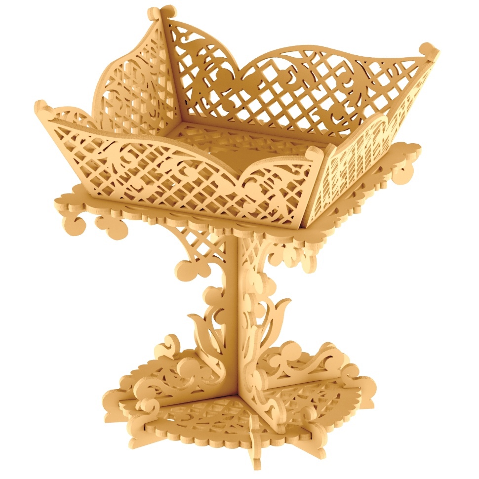 Decorative Wooden Fruit Tray Fruit Display Stand For Laser Cutting Free DXF File