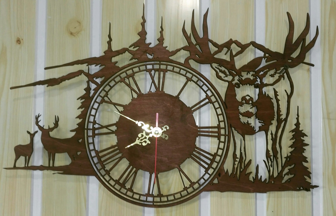 Deer Clock For Laser Cutting Free DXF File Free Download DXF Patterns