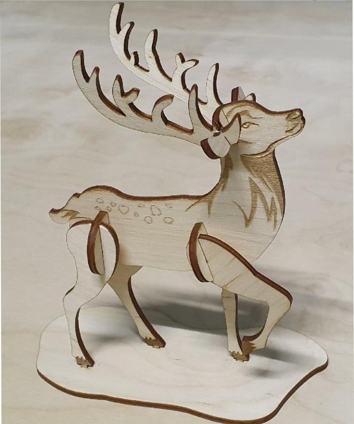 Deer Decor 4mm Plywood For Laser Cut Free DXF File