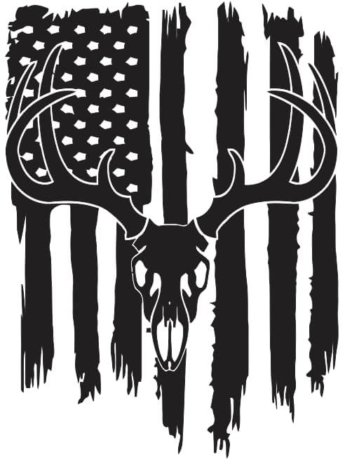 Deer Flag Silhouette Usa Flag Free Vector File