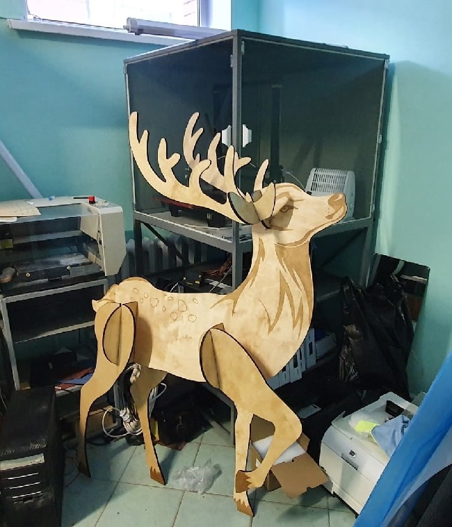 Deer Outdoor Decor 4mm For Laser Cut Free DXF File