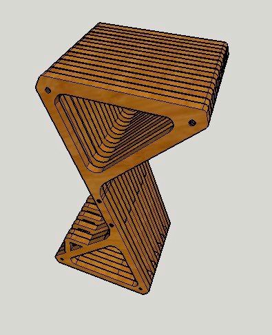 Delta Bar Stool Parametric Free DXF File