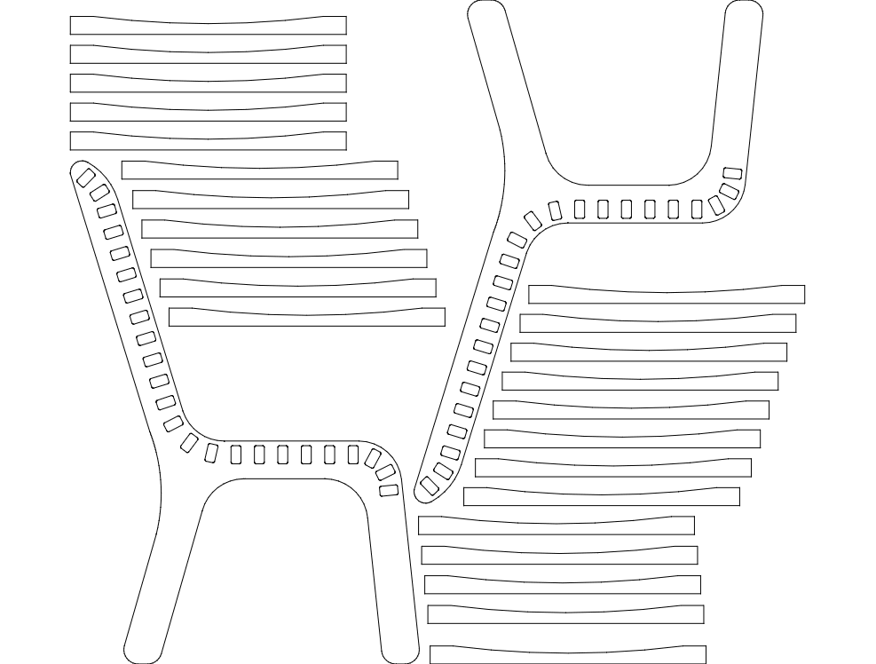 Чертеж скамейки dxf