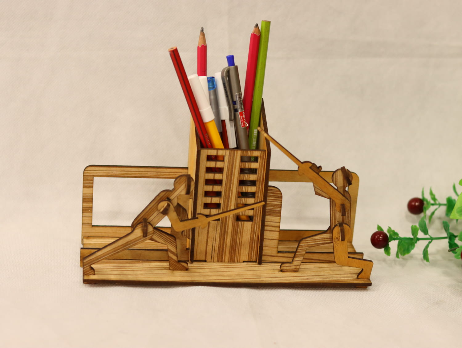 Desk Pen Holder 3mm Laser Cut Free DXF File