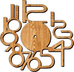 Digital Wall Clock For Laser Cut Plasma Free Vector File