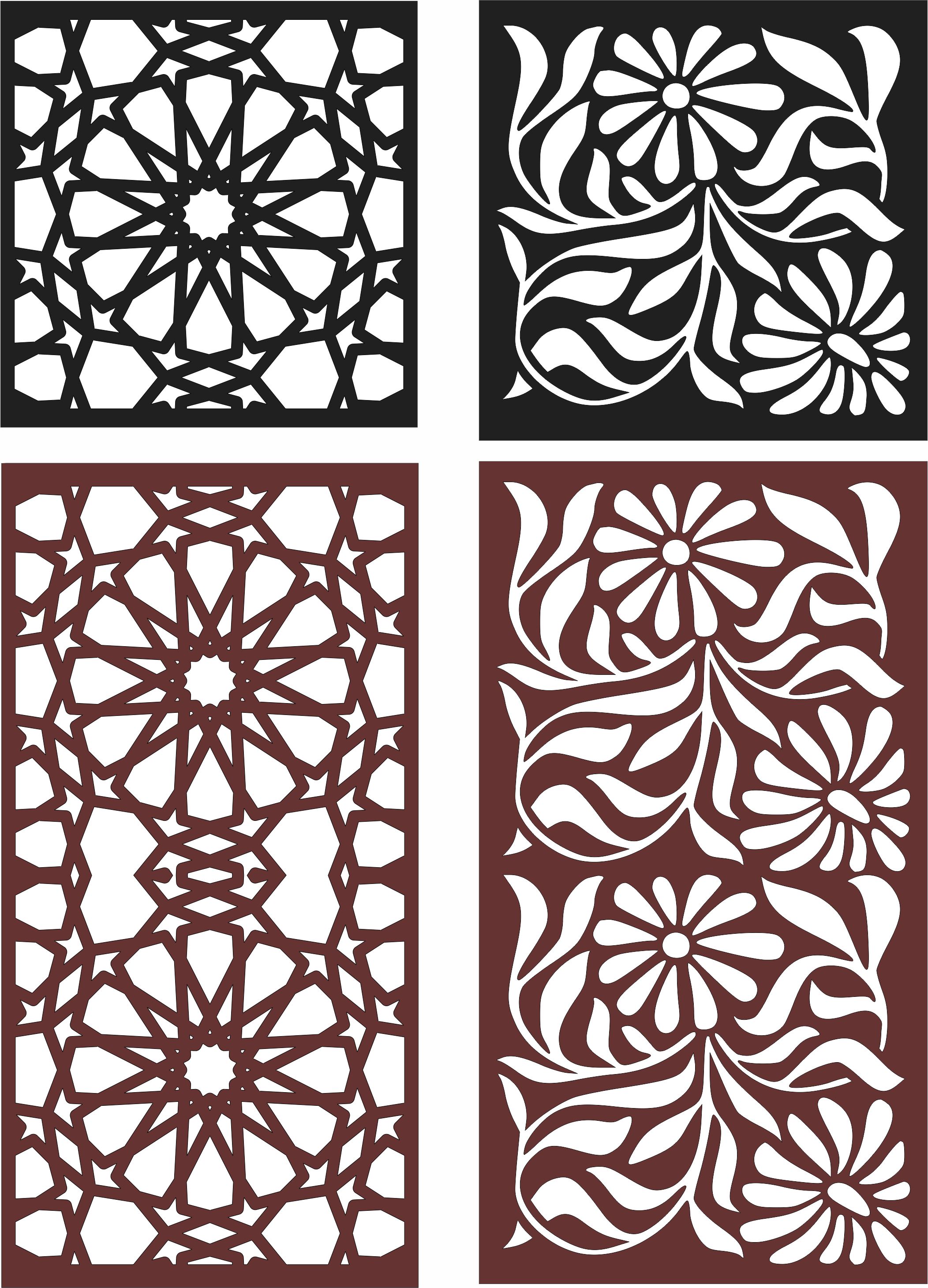 Divider Flower Seamless Floral Screen Panel For Laser Cut Free Vector File