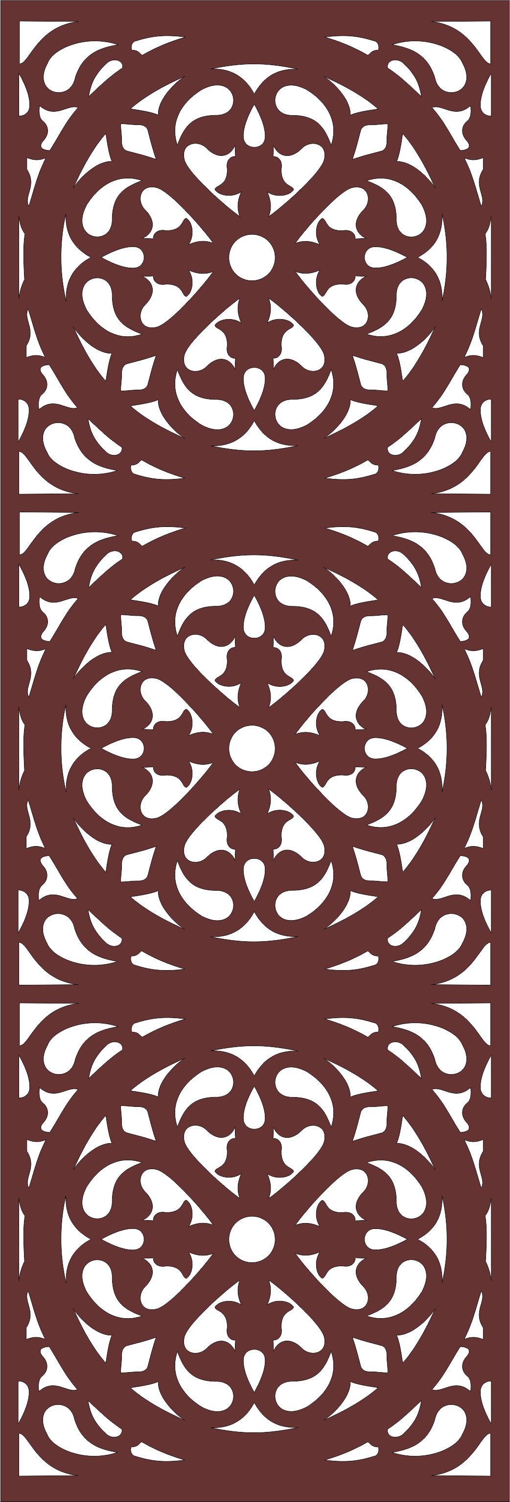 Divider Seamless Floral Grill Design For Laser Cutting Free DXF File