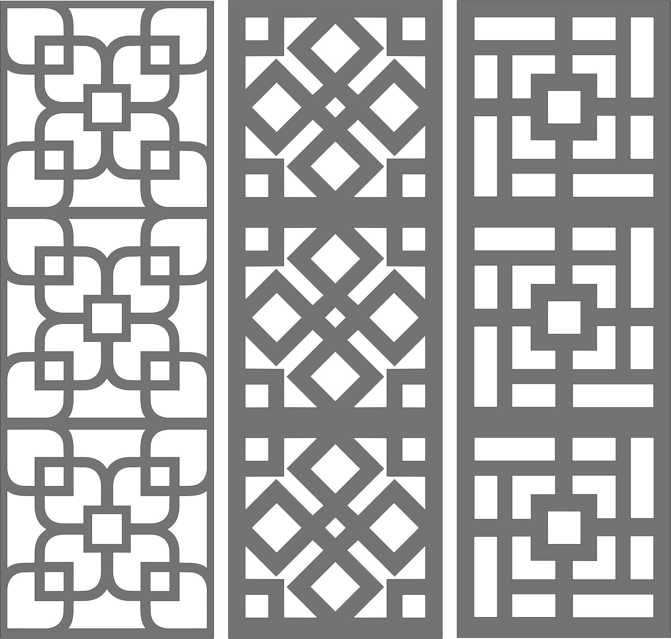 Divider Seamless Floral Grill Panels Set For Laser Cut Free Vector File