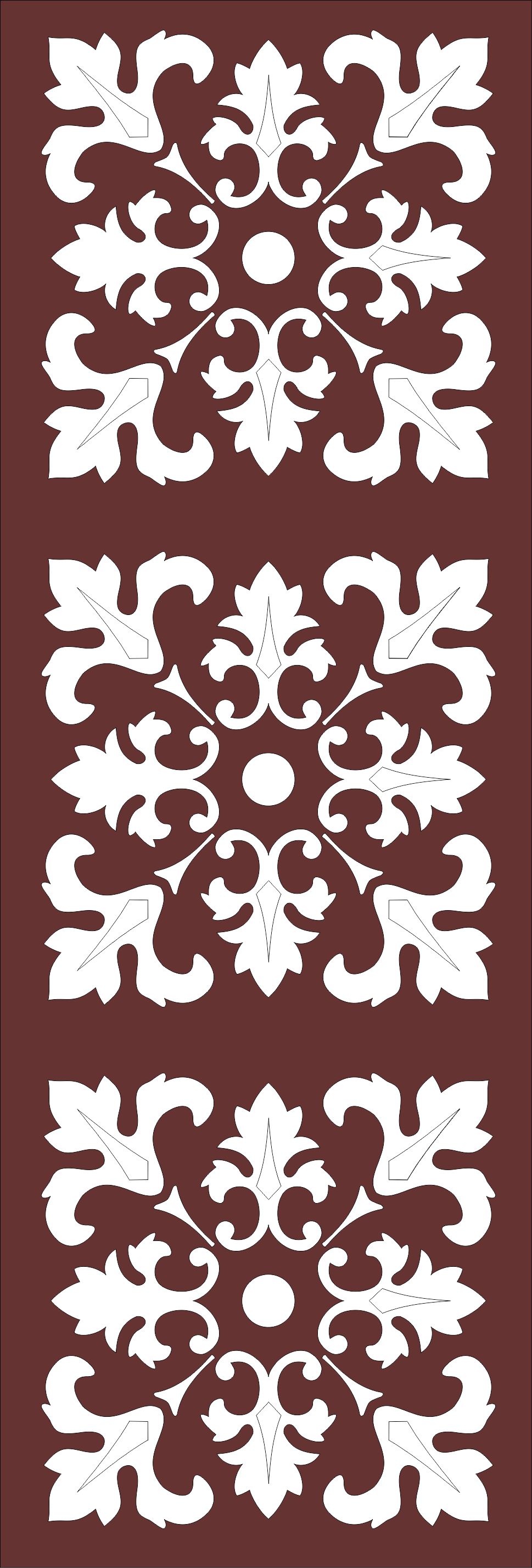 Divider Seamless Floral Grill Pattern For Laser Cut Free Vector File